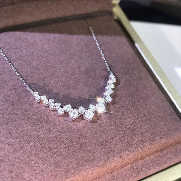 Modern Elegant Women's Necklace with Dazzling High Quality AAA+ Cubic Zirconia Diamonds - The Jewellery Supermarket